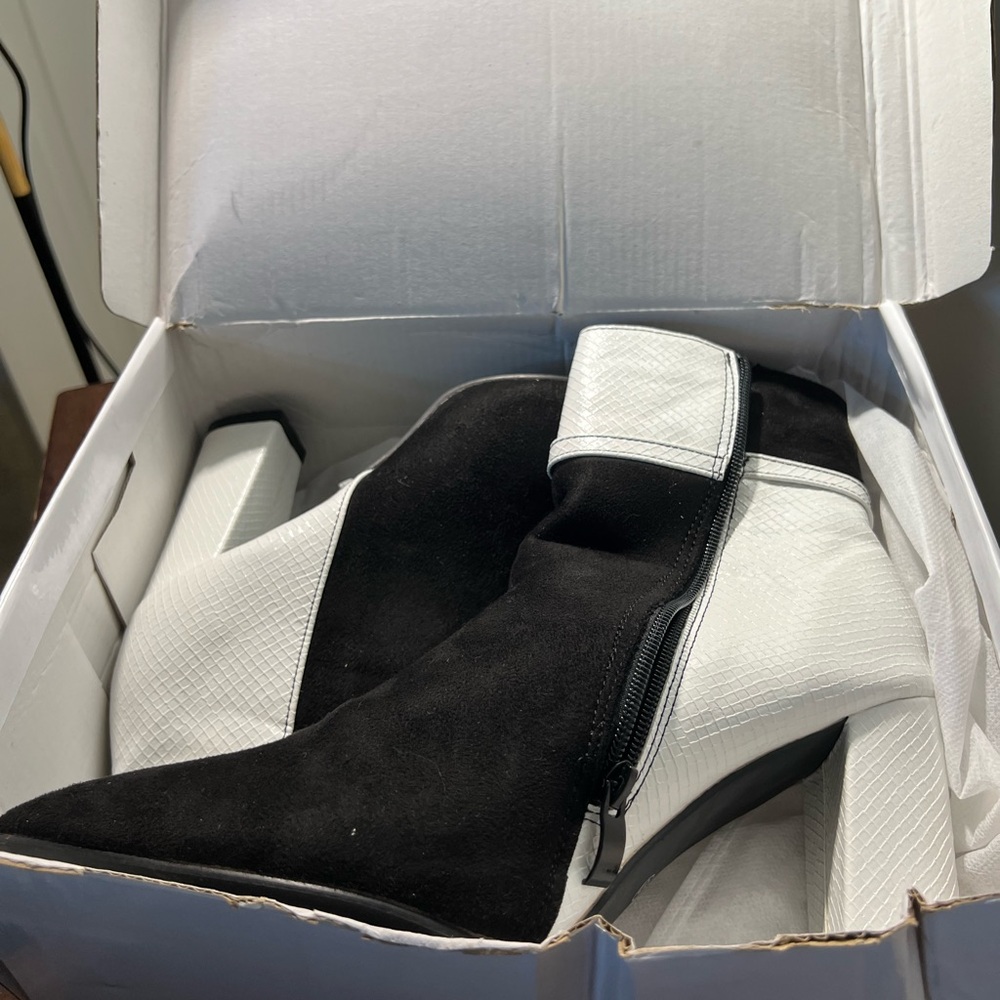 Black and White Women's Ankle Boots